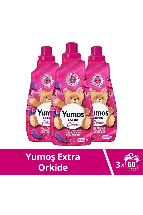 Extra Konsantre Çamaşır Yumuşatıcısı Orkide 1440 ml 60 Yıkama 3 Adet