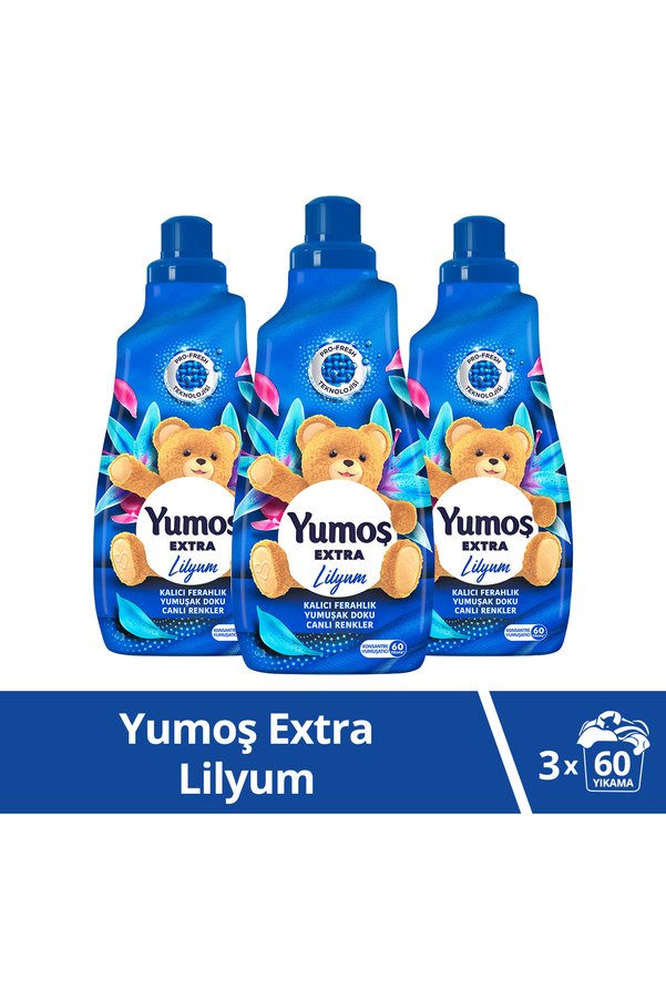Extra Konsantre Çamaşır Yumuşatıcısı Lilyum 1440 ml 60 Yıkama 3 Adet