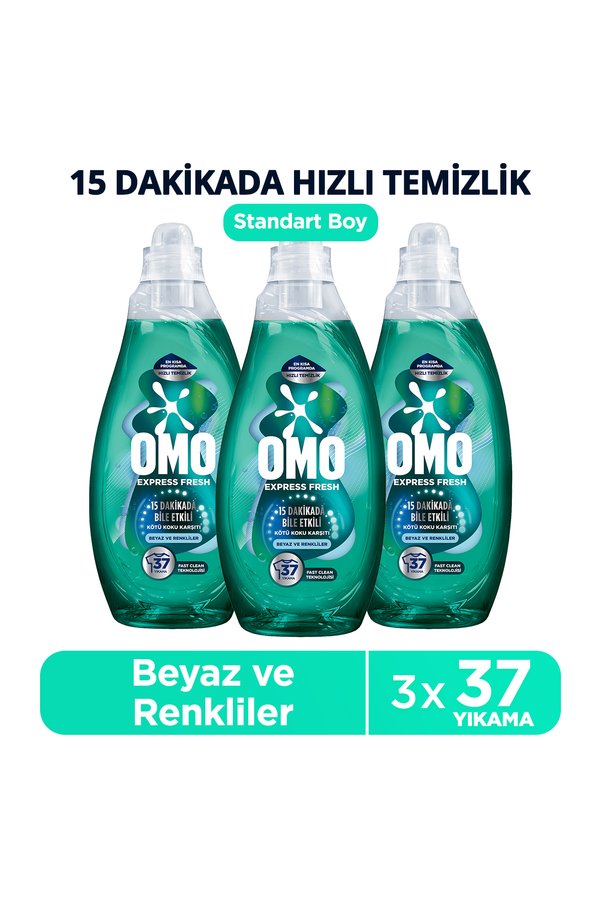Express Fresh Kötü Koku Karşıtı Beyaz ve Renkliler Sıvı Çamaşır Deterjanı 1480 ml x3